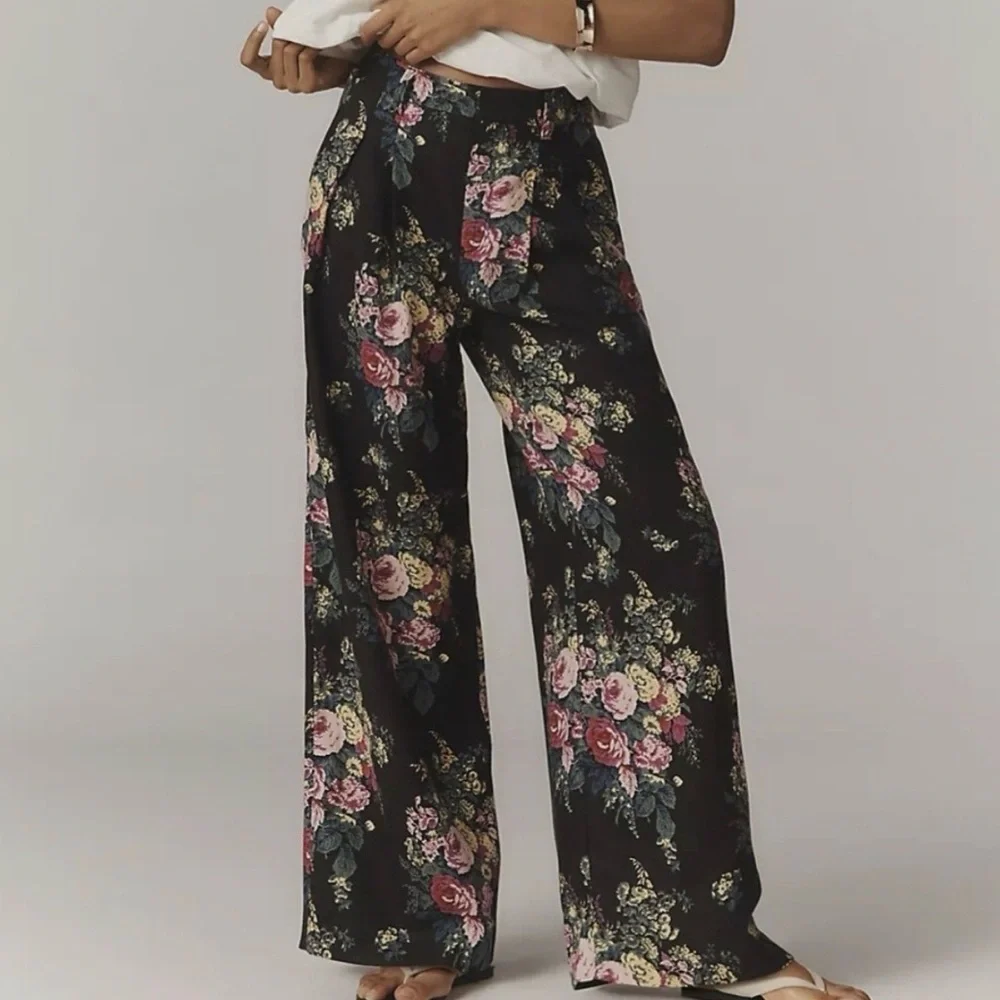 NWT MAEVE Anthropologie Avery Wide-Leg Trousers Size Small - Picture 1 of 5